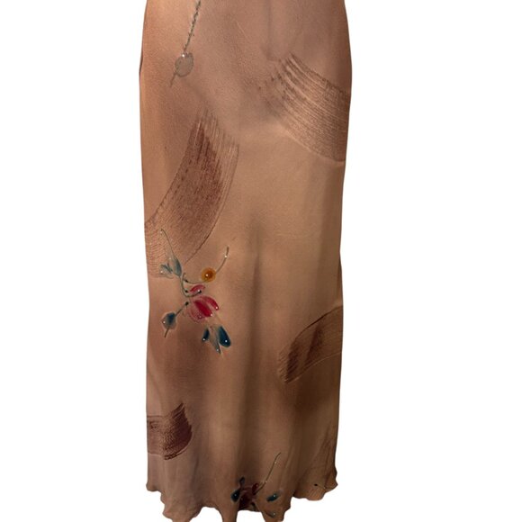 VTG Y2k Regine Los Angeles Fairycore Maxi Slip Deep V Back Embellished Dress M - Picture 4 of 16